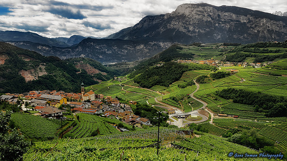Road trip through the Alps - Vineyards in Giovo, Trento, Italy.